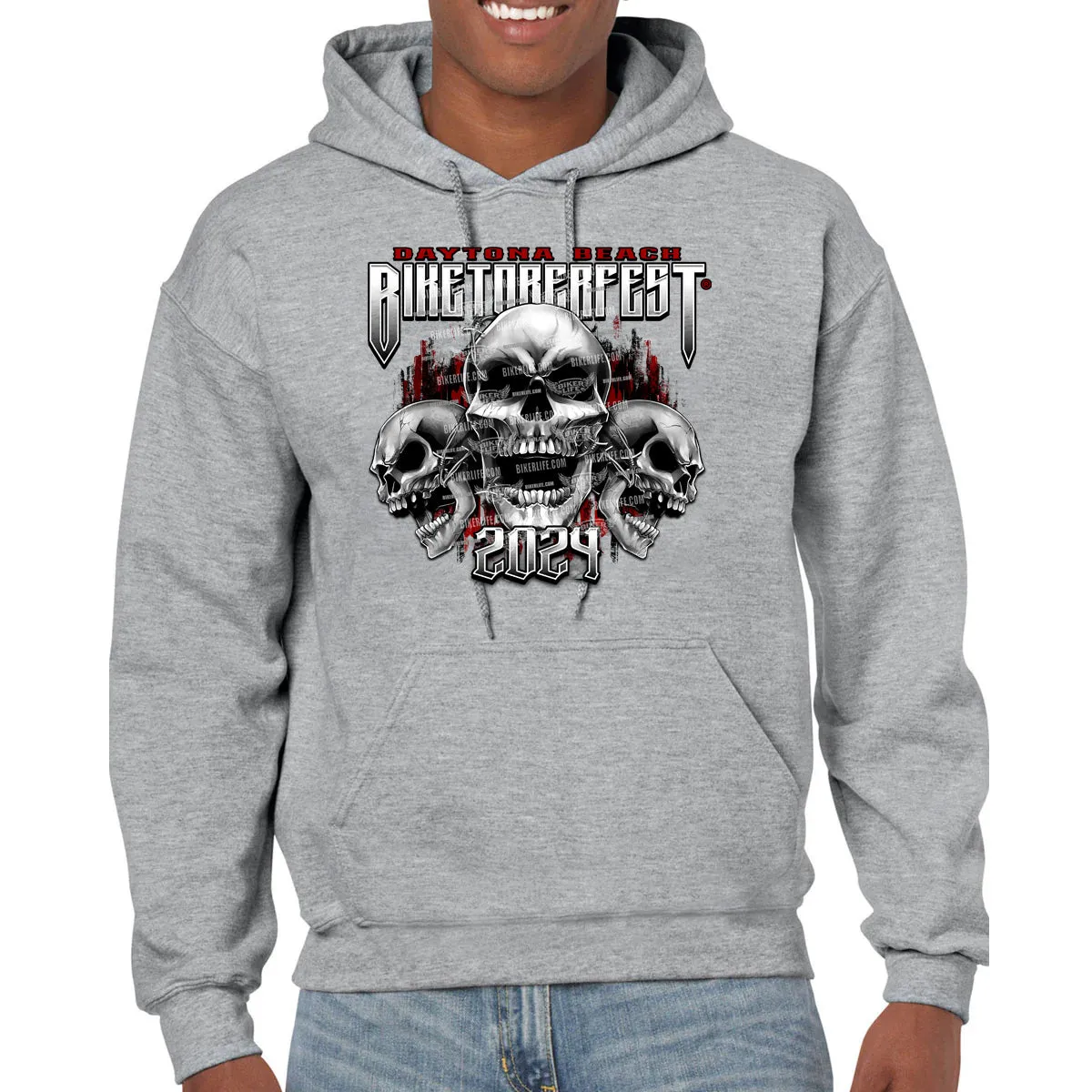 2024 Biketoberfest Daytona Beach Chained Shield Pullover Hoodie