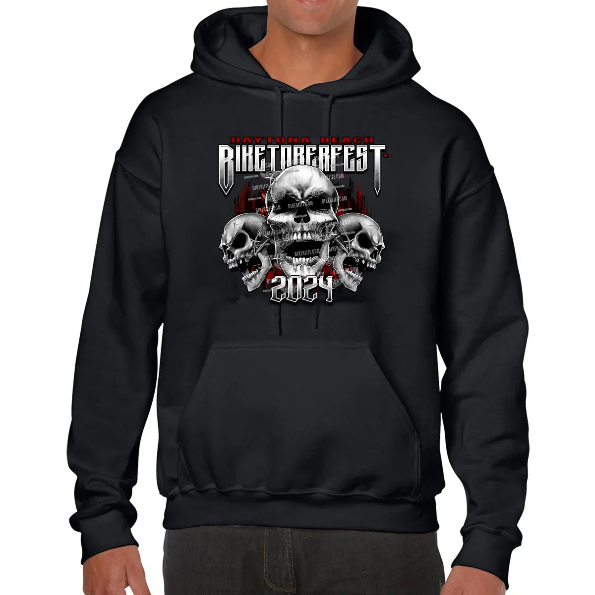 2024 Biketoberfest Daytona Beach Chained Shield Pullover Hoodie