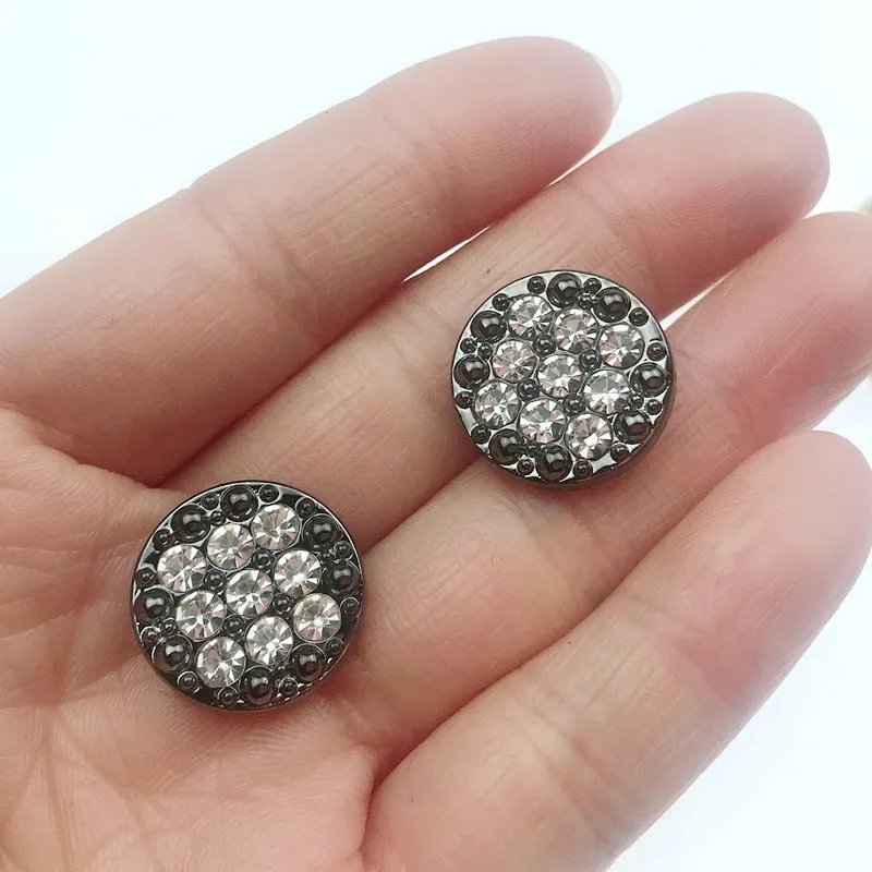 20PCS 17mm New Overcoat Sweater Buttons Shank With Rhinestones DIY Apparel Sewing Accessories