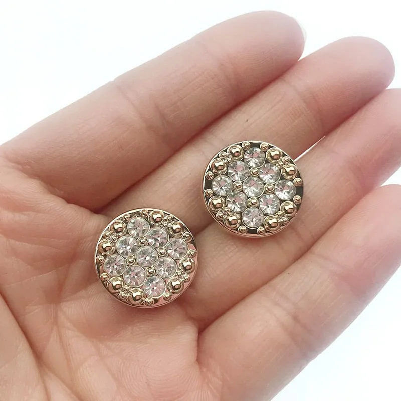 20PCS 17mm New Overcoat Sweater Buttons Shank With Rhinestones DIY Apparel Sewing Accessories