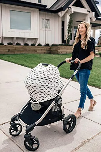 Copper Pearl Baby Car Seat Cover Canopy and Nursing Cover Multi-Use Stretchy 5 in 1 Gift Dinos"Wild", 4.8 Ounces