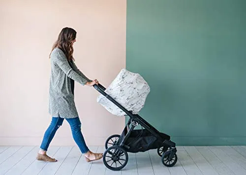 Copper Pearl Baby Car Seat Cover Canopy and Nursing Cover Multi-Use Stretchy 5 in 1 Gift"Marble Gray" b
