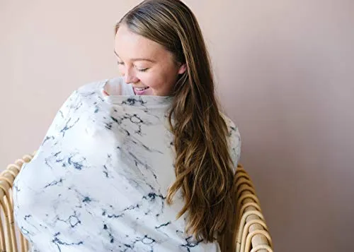 Copper Pearl Baby Car Seat Cover Canopy and Nursing Cover Multi-Use Stretchy 5 in 1 Gift"Marble Gray" b