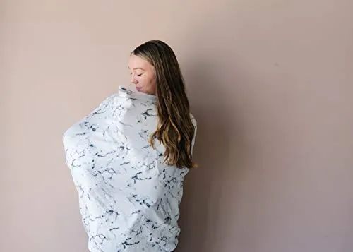 Copper Pearl Baby Car Seat Cover Canopy and Nursing Cover Multi-Use Stretchy 5 in 1 Gift"Marble Gray" b