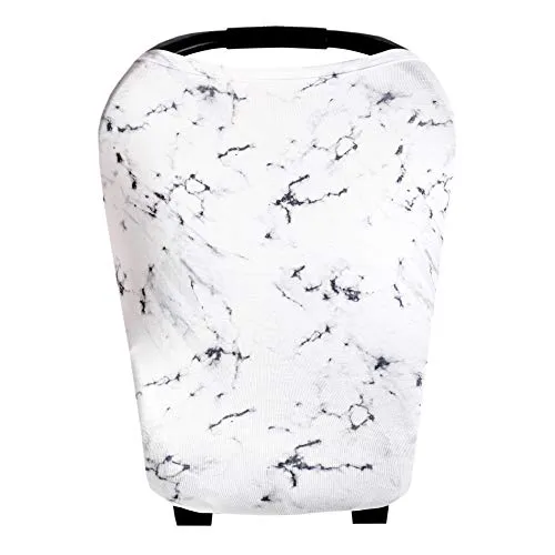 Copper Pearl Baby Car Seat Cover Canopy and Nursing Cover Multi-Use Stretchy 5 in 1 Gift"Marble Gray" b