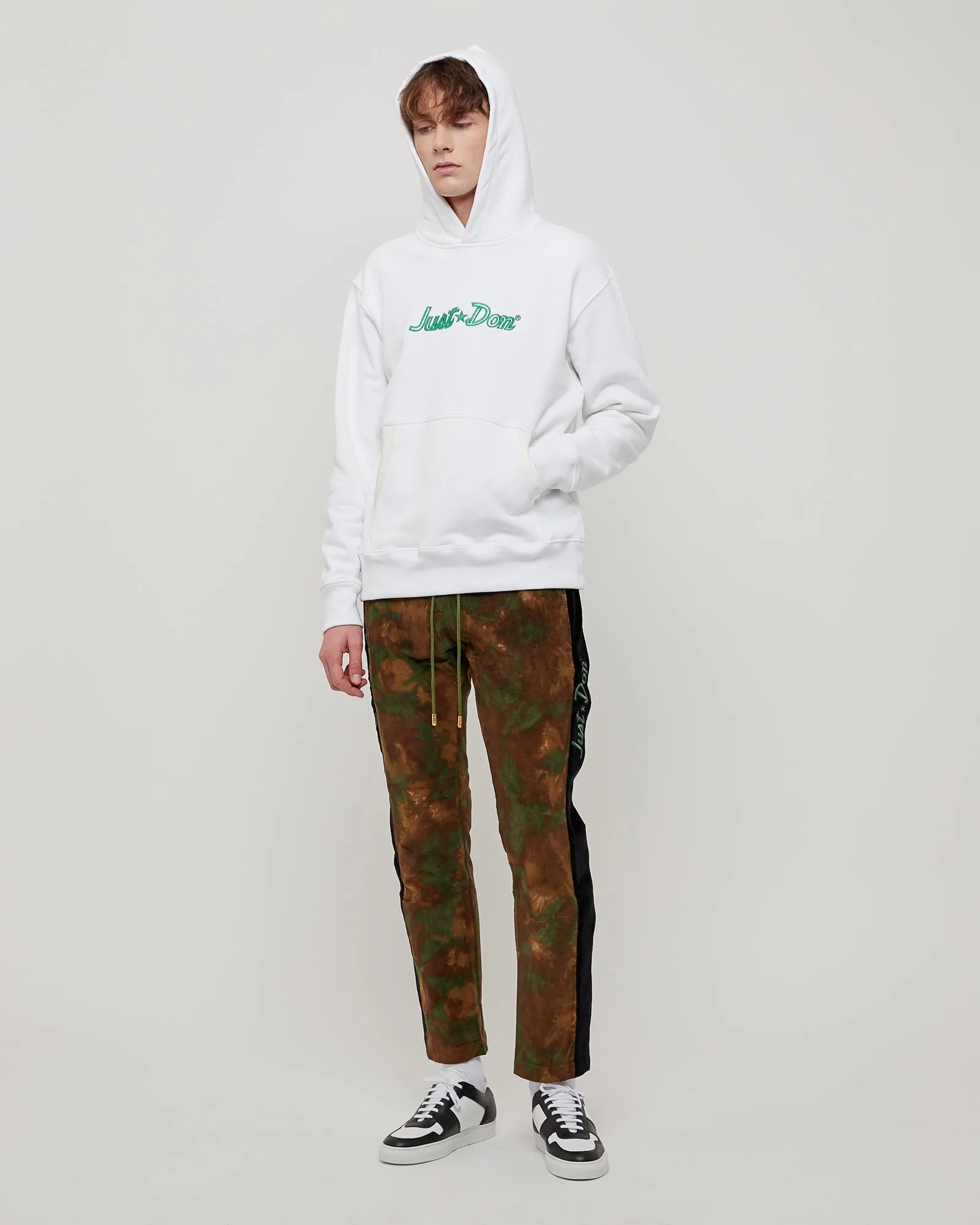 Just Don Logo Hoodie in White