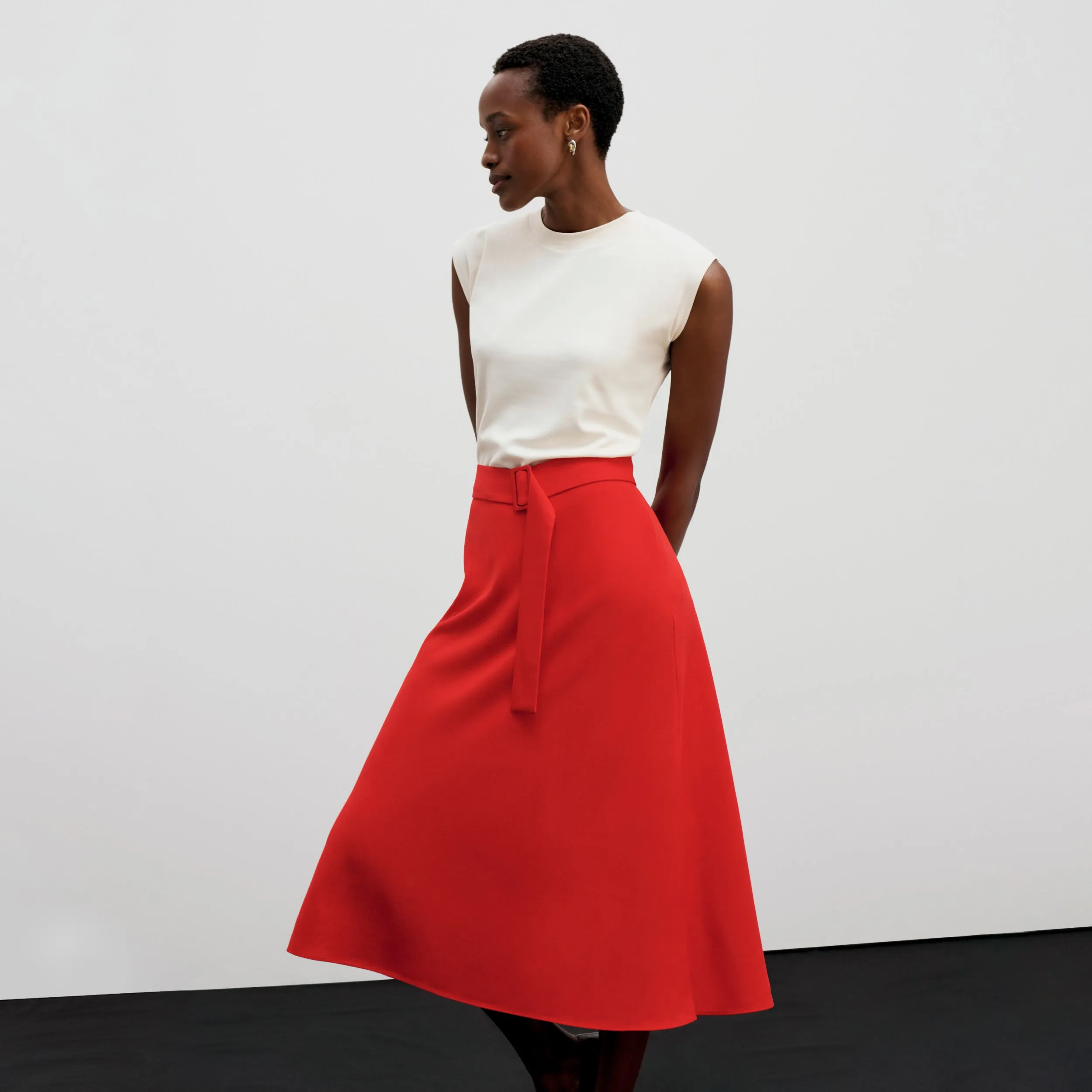 Orchard Skirt - Eco Sateen :: Maraschino