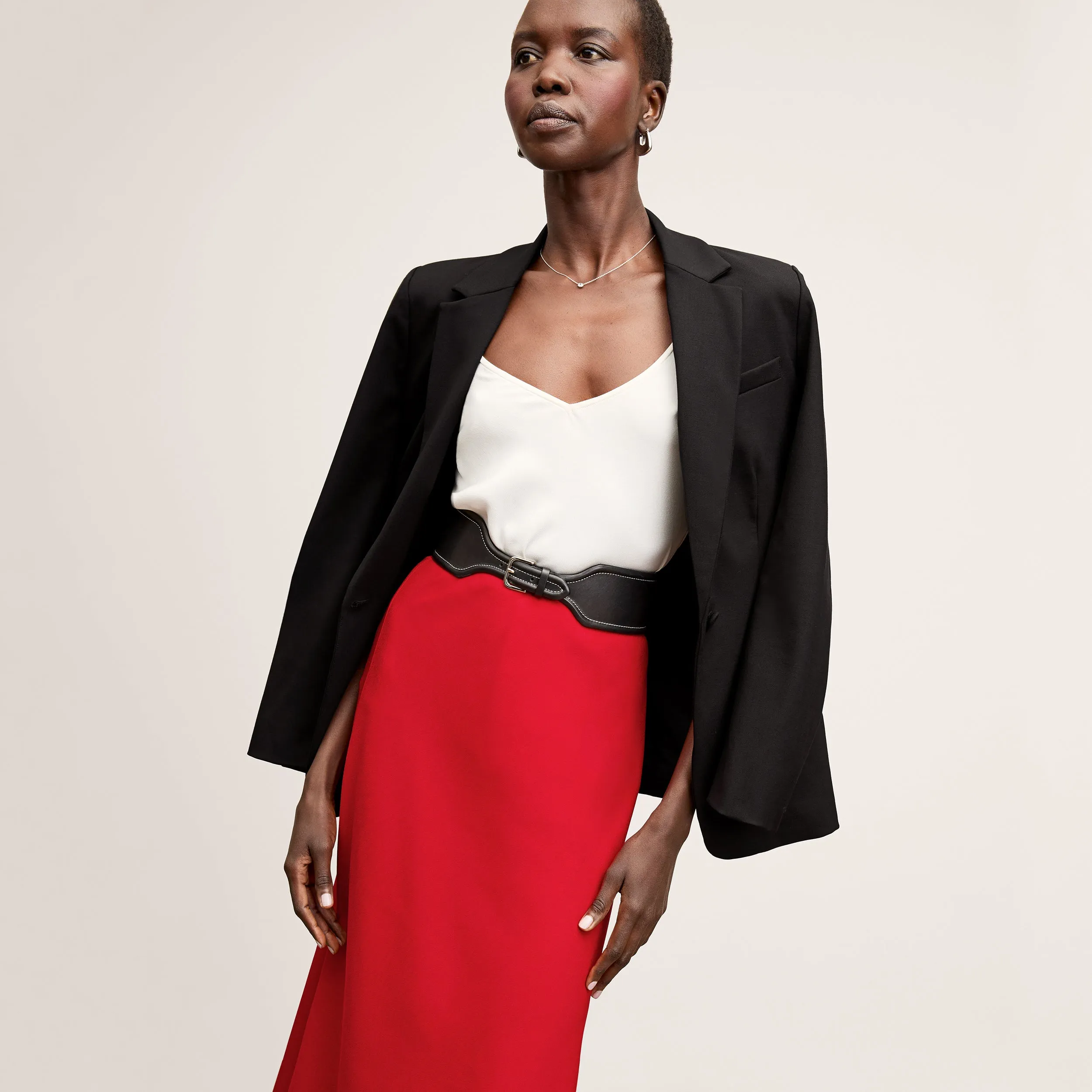 Orchard Skirt - Eco Sateen :: Maraschino