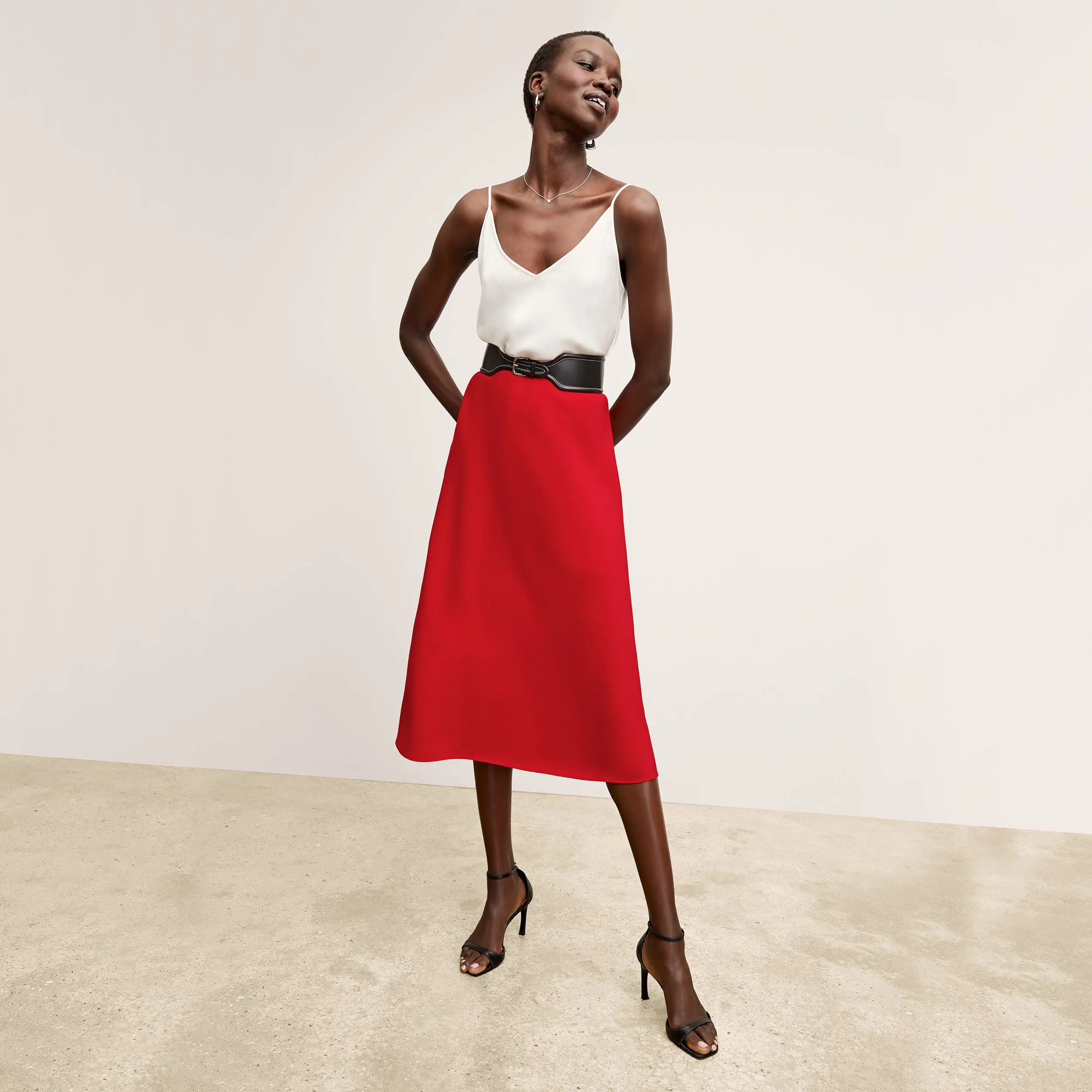 Orchard Skirt - Eco Sateen :: Maraschino
