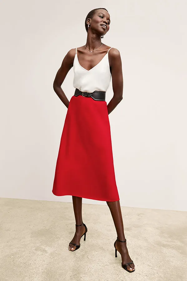 Orchard Skirt - Eco Sateen :: Maraschino