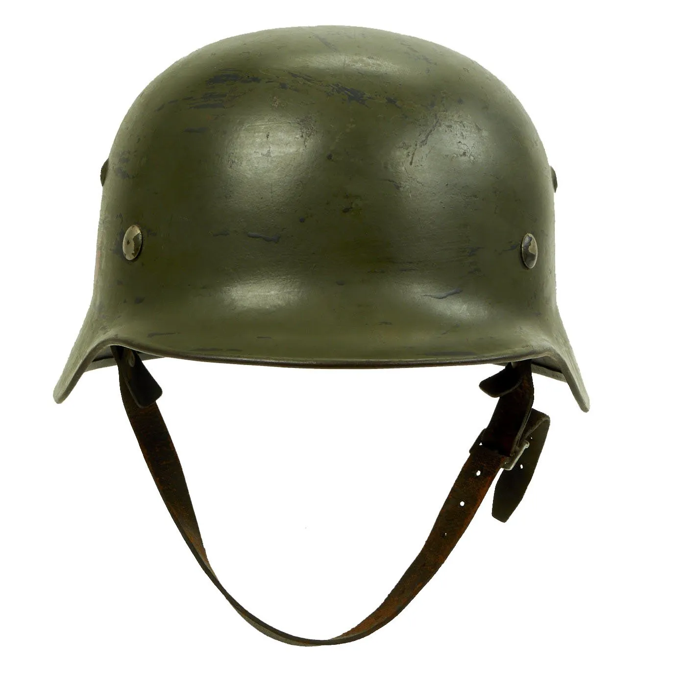 Original German WWII Named Army Heer M35 Double Decal Helmet with 1937 Dated Size 58cm Liner - SE66